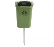 LIXEIRA INDIVIDUAL PARA COLETA SELETIVA 50L COM POSTE